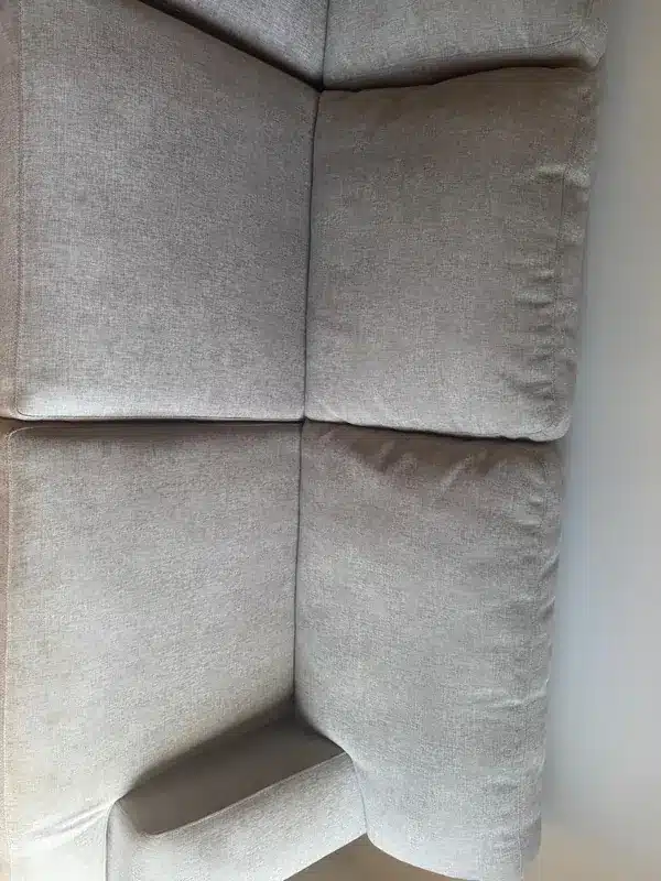 After grey fabric two seater sofa cleaning by Everfresh Cleaning in Melbourne